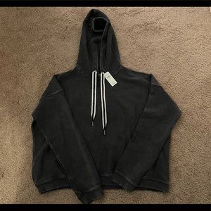 Aerie grey ribbed hoodie